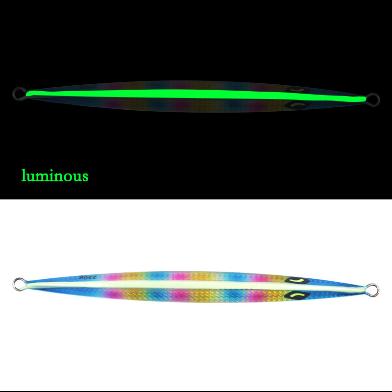 Glow-in-the-Dark Iron Plate Lead Fish Jig Bait for Deep-Sea Boat Fishing Slow-Rolling Artificial Hard Bait Without Hooks – Hard Lure – view 3