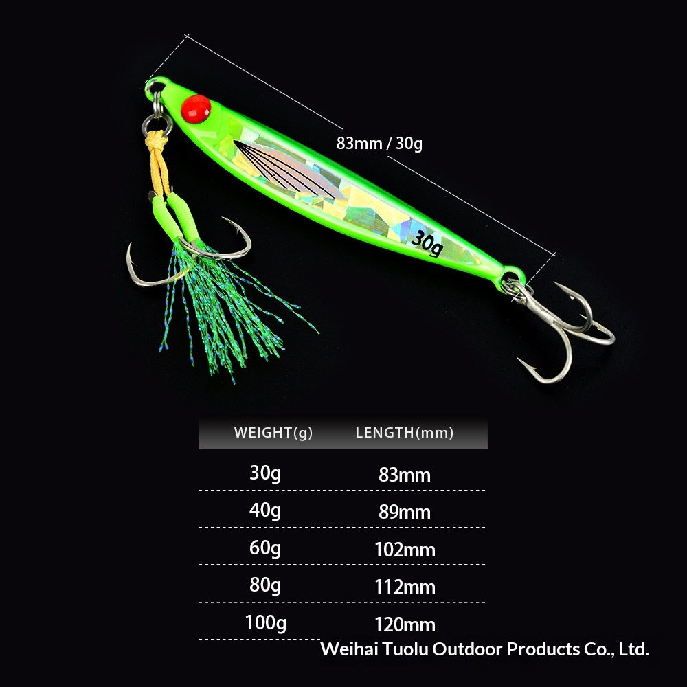 Shore & Boat Sea Fishing Iron Plate Metal Jig No Hooks Night-Luminous 40g-100g Bait for Sea Bass Spanish Mackerel & Cutlassfish – Hard Lure – view 4