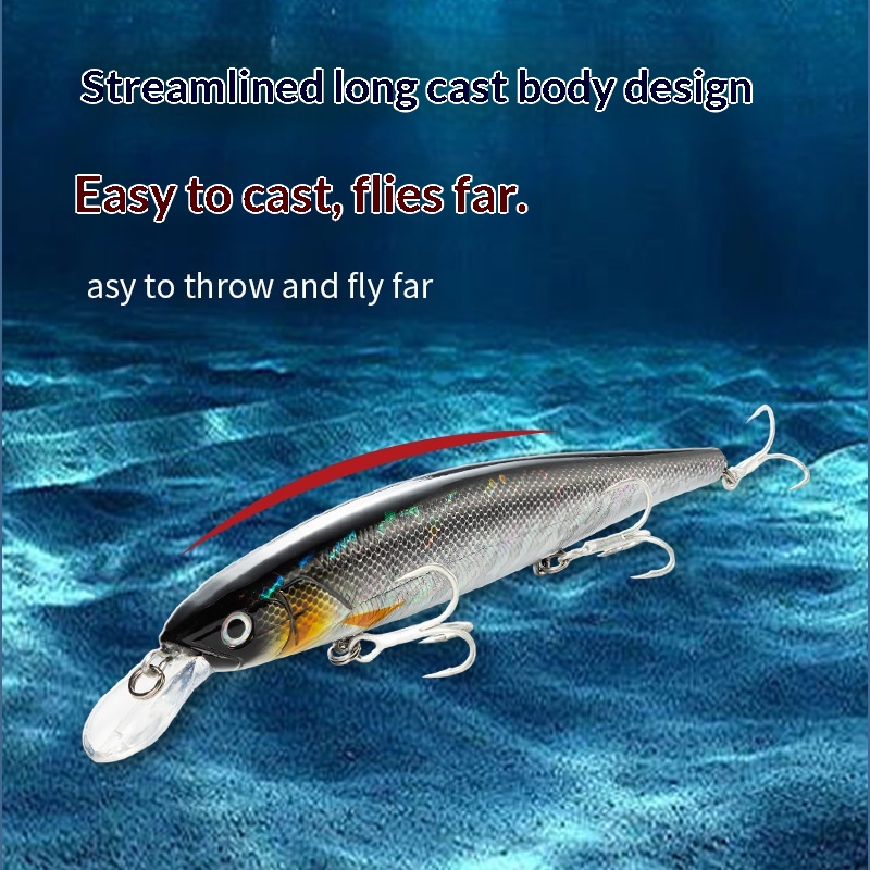 ABS Saltwater Fish Sea Fishing Floating Minnow Lure Long-Cast Suspended Slow-Sinking 34g No Hooks Fishing Tackle – Hard Lure – view 1