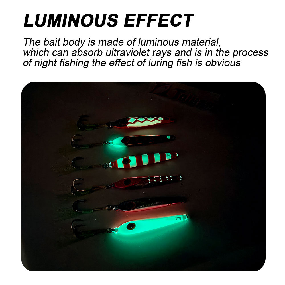 Tuolu New Slow-Shaking Iron Plate Hard Artificial Bait Noctilucent Multi-Color Lure Lead Fish Bionic Spanish Mackerel Fishing – Hard Lure – view 4
