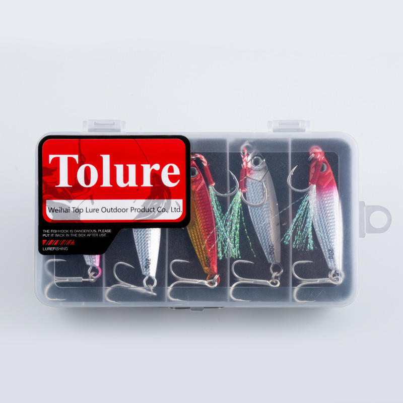 Simulation Small Fish Luminous Dragon Tooth Metal Jig Lure Long-Cast Sinking Bait Crappie Special Killer 5-Piece Hooks Fishing – Hard Lure – view 2