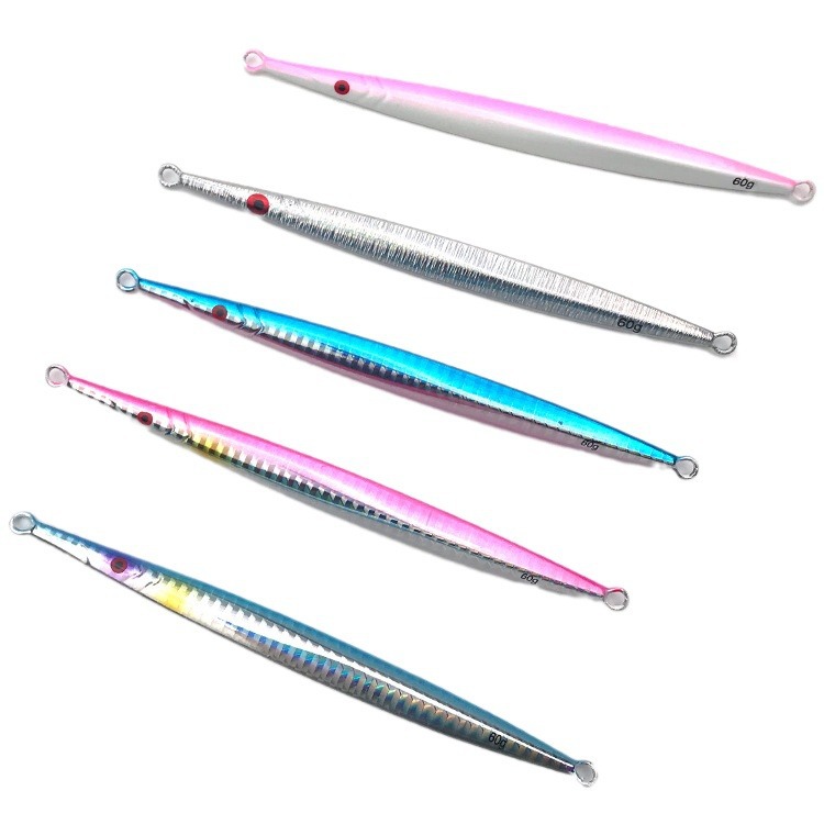 Lure Fast-Sinking Small Metal Jig Bait White Stripe Sequin Glow-in-the-Dark Without Hooks for Boat Sea Fishing Spanish Mackerel – Hard Lure – view 5