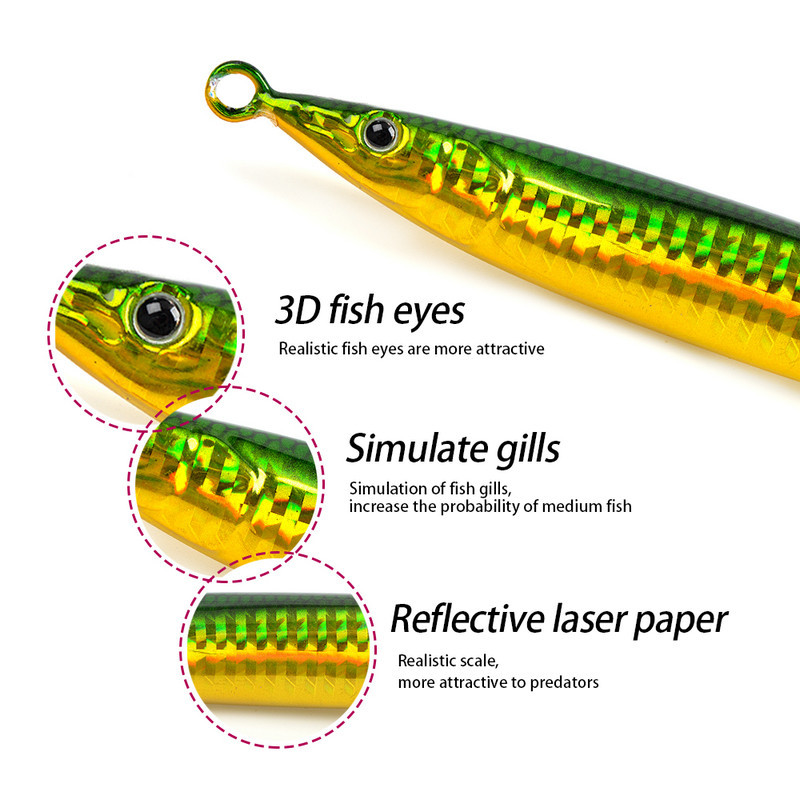 Boat Fishing Night-Luminous Quick-Pull Sinking Metal Jig 130g 160g 180g Slow-Roll Artificial Hard Bait Lure – Hard Lure – view 2