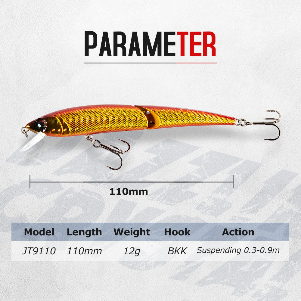 Wholesale Stainless Steel Bionic Artificial Hard Bait Minnow Two-Joint 12g 11cm Lure for Bass Fishing – Hard Lure – view 5
