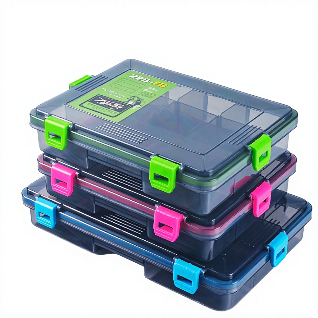 New KUISHEN 4-Color Rigid PP Fishing Tackle Box with Compartments 20L Capacity for Fish Lure Bait Hooks Lake Fishing Accessories – Bait Box – view 2
