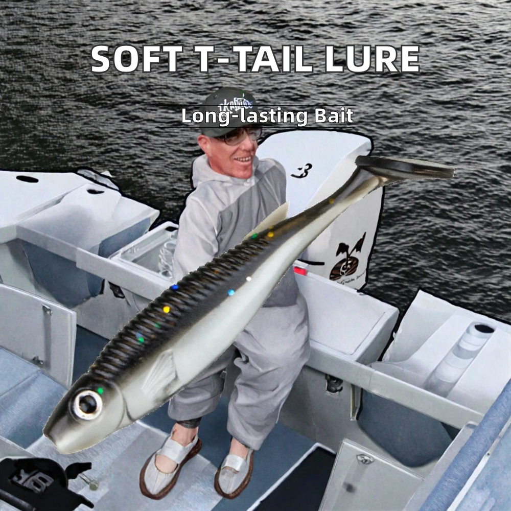 Artificial Fishing Lure for Lure Fishing Soft Bait Rubber Fish Plastic Shad Bait Silicone T Tail Swim Bait Catfish Marlin – Soft Lure – view 2