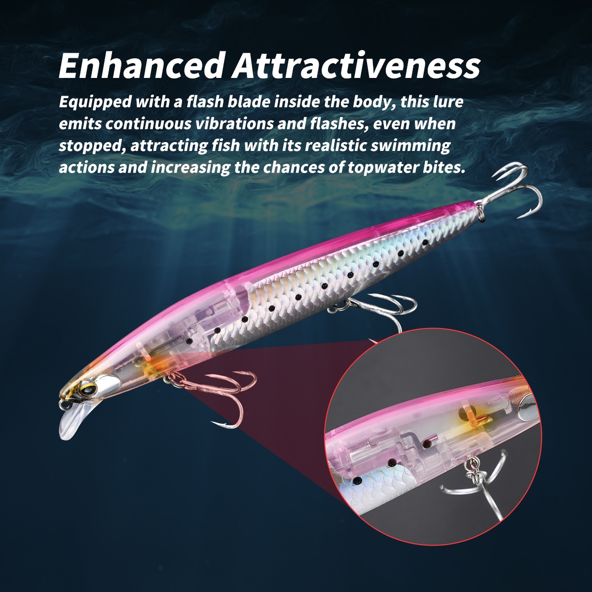 14.5cm/16cm Stainless Steel Lure Bait Crazy Scales Shiny Scales Short Tongue Board Floating Minnow Long Throw Universal Bigmouth – Hard Lure – view 2