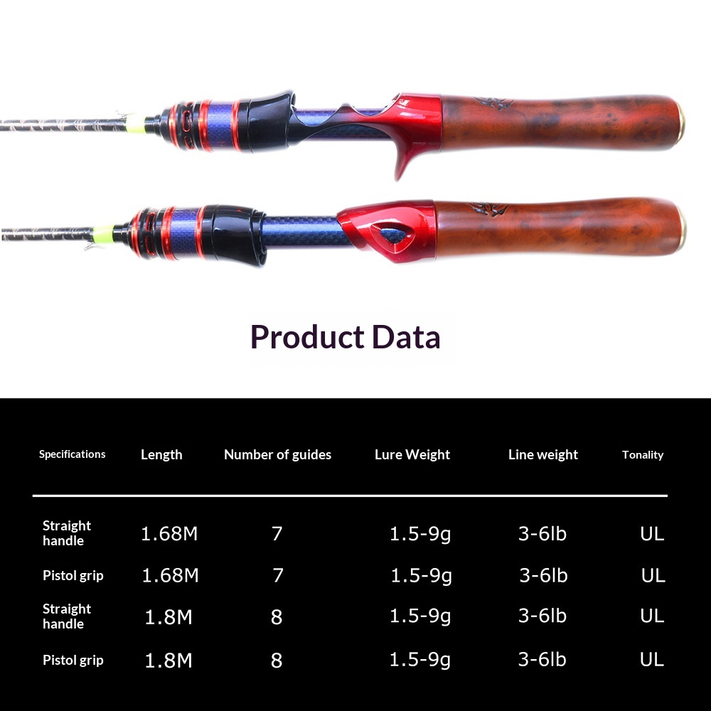 Fuji K Guide Ring Makou Rod Solid Wood Handle Ultra Light Hard Action Split Grip Lure Fishing Rod 1.68-1.8m Weihai Factory – Fishing Rod – view 2