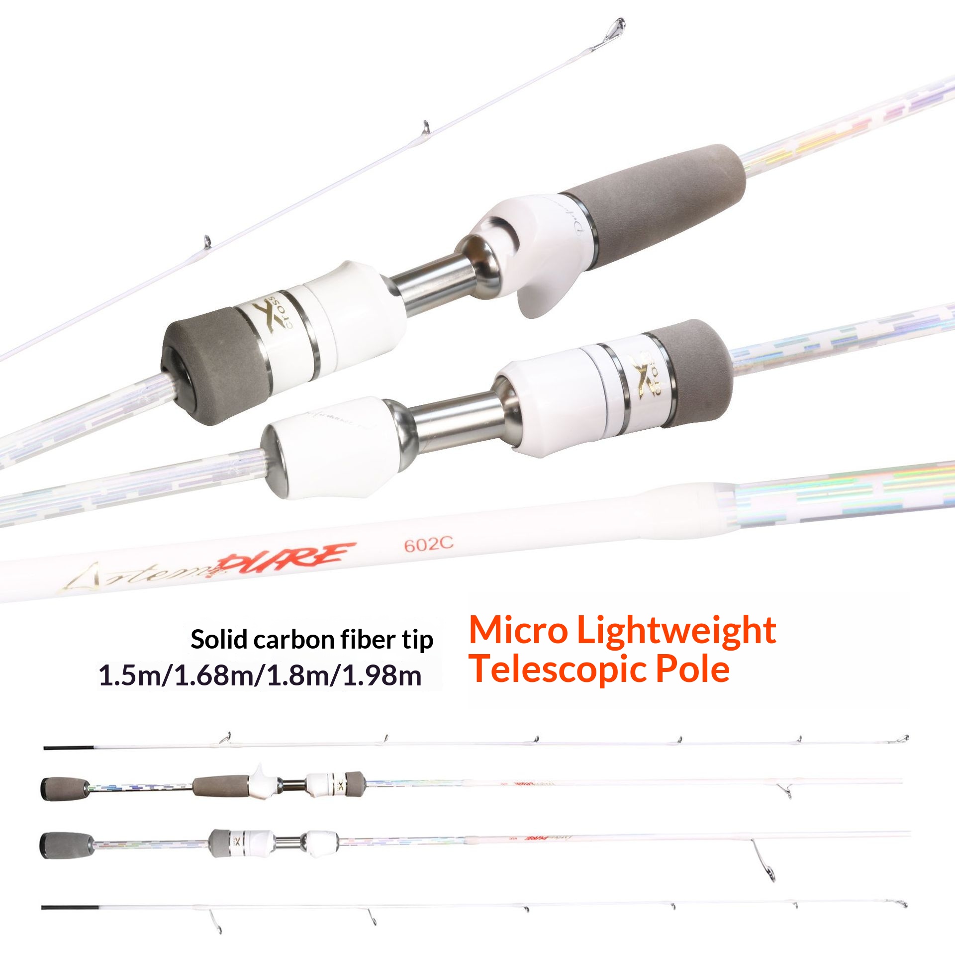 New Style White Solid Carbon Bass Fishing Rod Light Lure for Action Hard Fishing Stream ARTEMISPURE – Fishing Rod – view 4