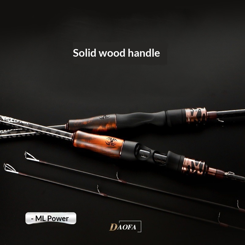 Solid Wood Handle Full Size Universal Luya Rod Carbon Fiber Lure Fishing Rod ML Hard Action Road Sliding Spot Wholesale – Fishing Rod – view 3