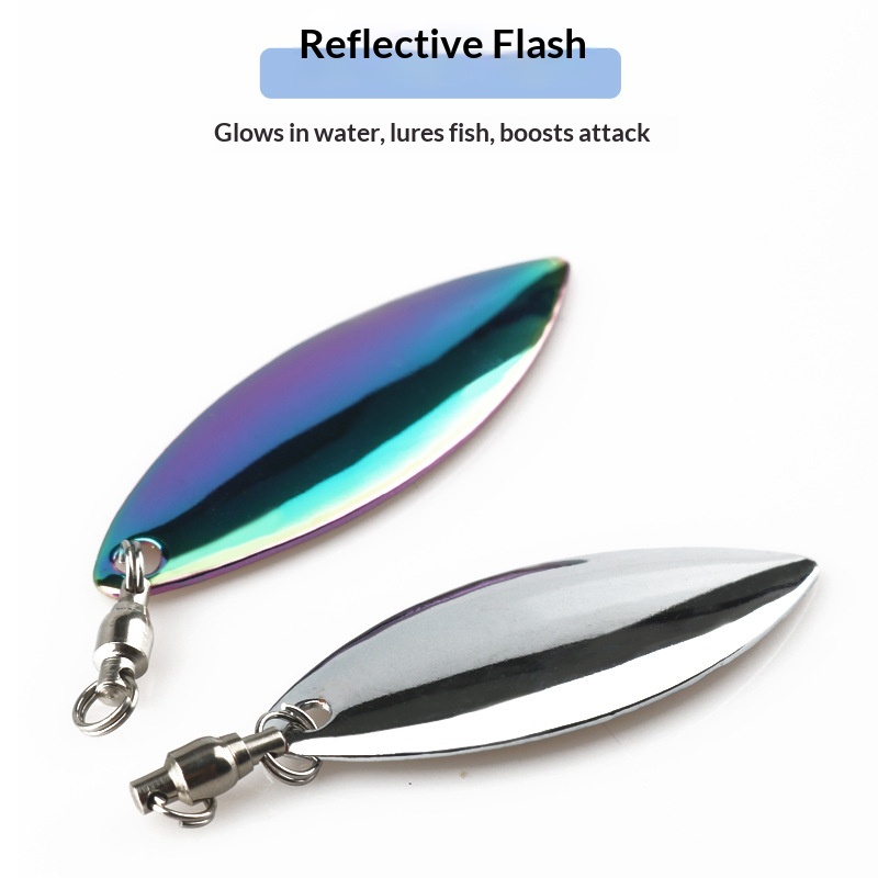Bearing Rotating Ring Willow Leaf Noise Iron 50-Piece Sequin Lure Leech Worm Frog VIB Reflective Fish-Attracting Plate Fishing – Hard Lure – view 2