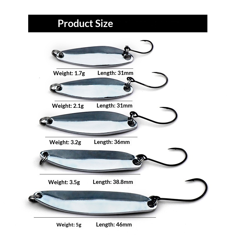 Lure Sequin Willow Leaf Spoon-Shaped Pure Copper Mandarin Fish Stream Artificial Hard Bait for Snapper Fresh & Saltwater Use – Hard Lure – view 3