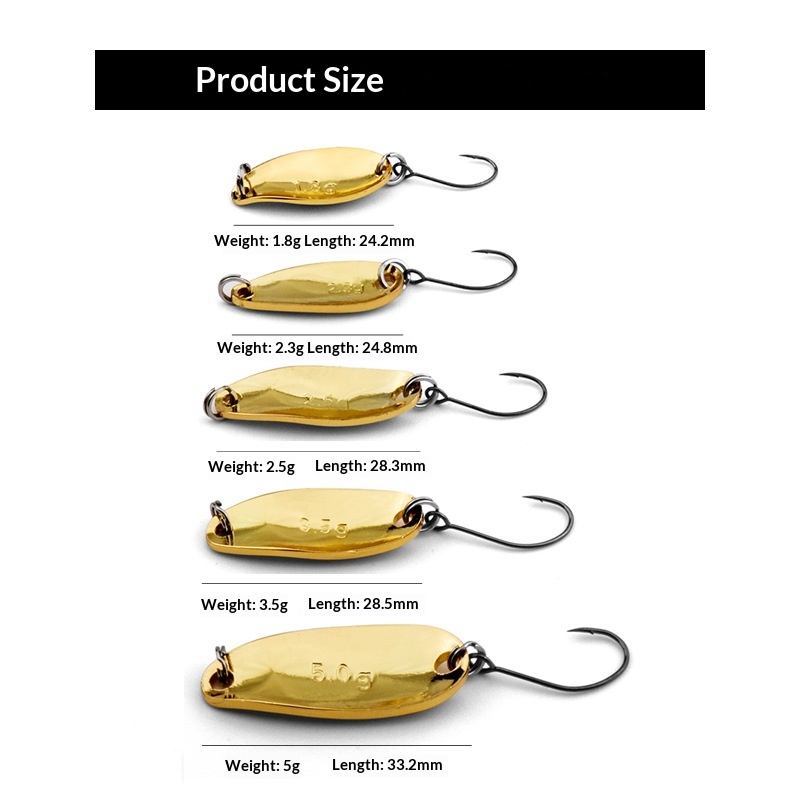 Lure Sequin Willow Leaf Spoon-Shaped Pure Copper Mandarin Fish Stream Artificial Hard Bait for Snapper Fresh & Saltwater Use – Hard Lure – view 4