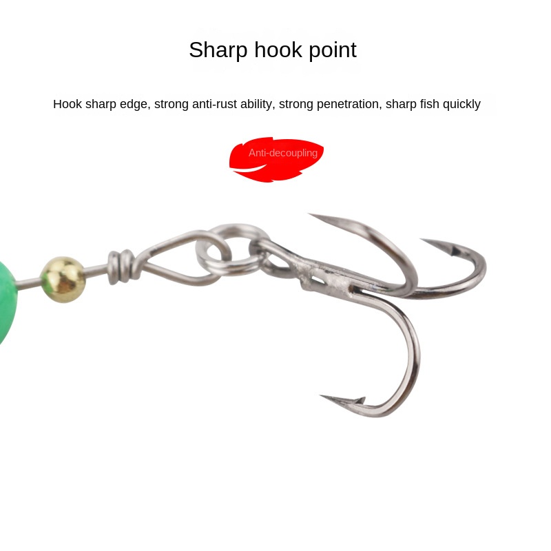 Espressif Copper Composite Spinning Three-Prong Hook Sequin Micro Lure Long-Distance Casting Eccentric Weight Rotating Mandarin – Hard Lure – view 5