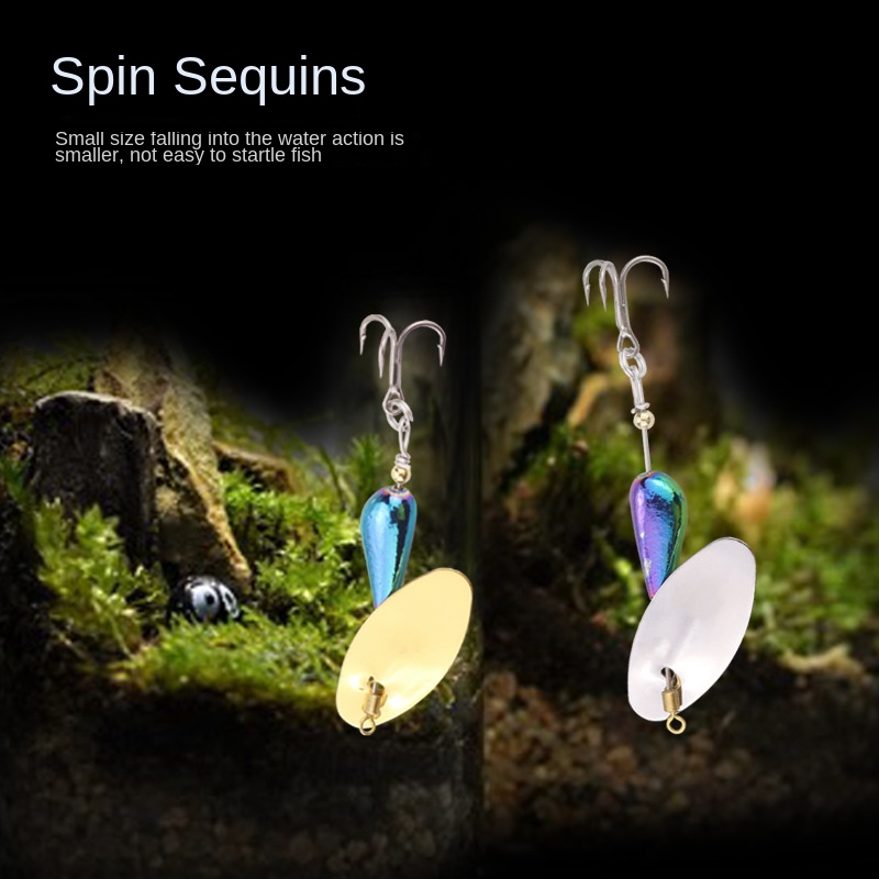 Espressif Copper Composite Spinning Three-Prong Hook Sequin Micro Lure Long-Distance Casting Eccentric Weight Rotating Mandarin – Hard Lure – view 2