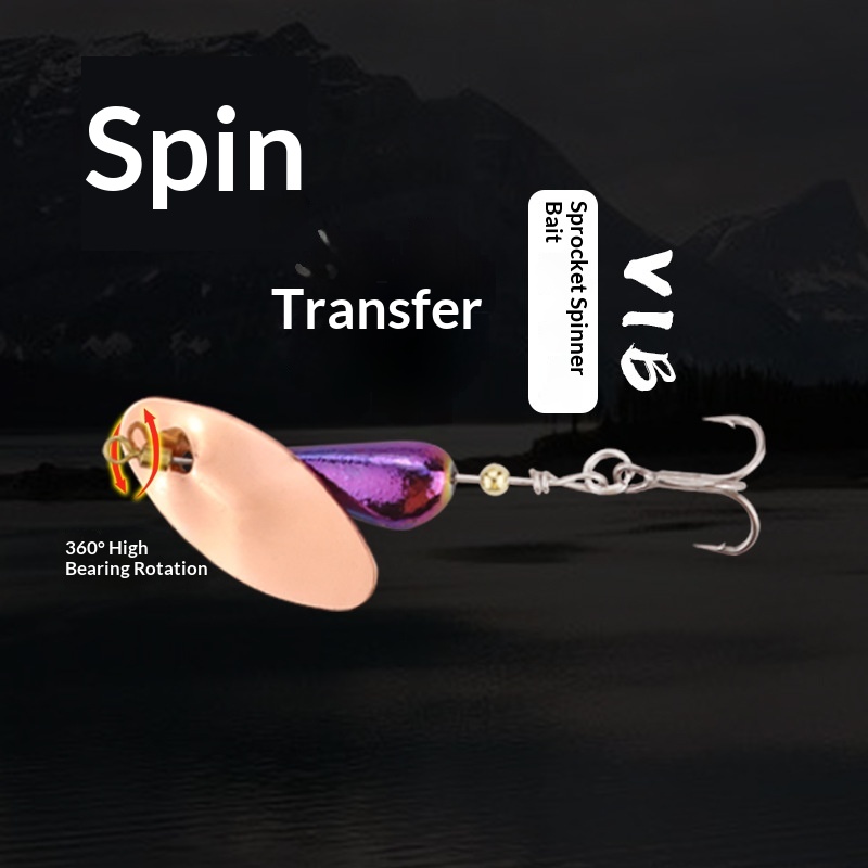 Espressif Copper Composite Spinning Three-Prong Hook Sequin Micro Lure Long-Distance Casting Eccentric Weight Rotating Mandarin – Hard Lure – view 4