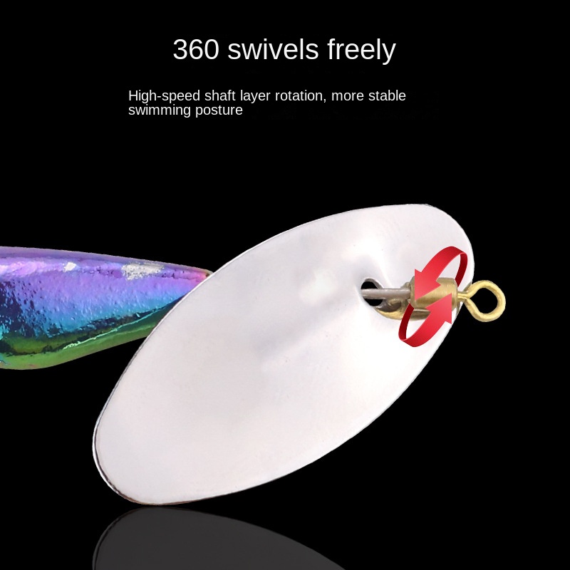 Espressif Copper Composite Spinning Three-Prong Hook Sequin Micro Lure Long-Distance Casting Eccentric Weight Rotating Mandarin – Hard Lure – view 3