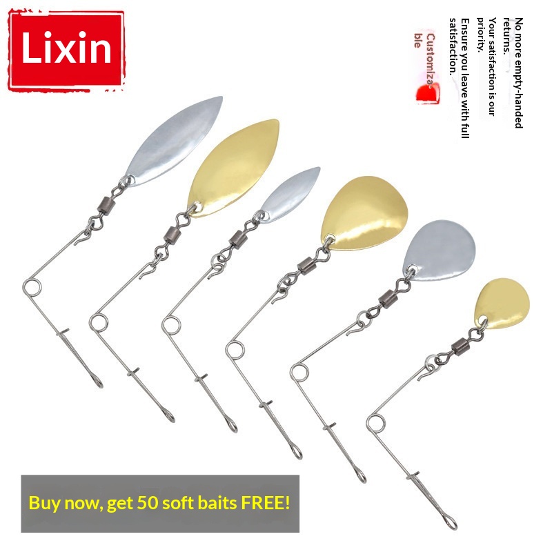 [10-Piece Pack] Lexin Composite Rotating Sequins Lure Stainless Steel Fly Bait Balance Accessories Fishing Rig DIY Black Pit – Fishing Accessory – view 5