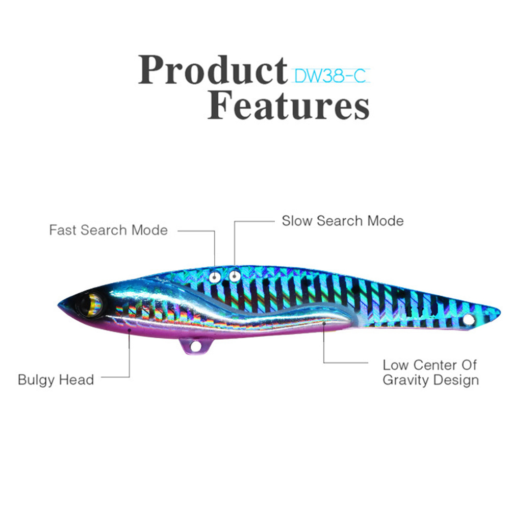 Espressif Lure Big Heavy Ultra-Long-Cast 35g Artificial Hard Bait Stainless Steel VIB Sea Fishing Sea Bass DW38-C Cross-Border – Hard Lure – view 3