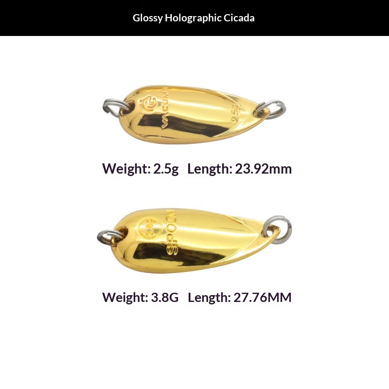 Lexin Stainless Steel Smooth Holographic Cicada Double Hook Micro Lure Spinnerbait for Trout Artificial Hard Bait Vibrating – Hard Lure – view 2