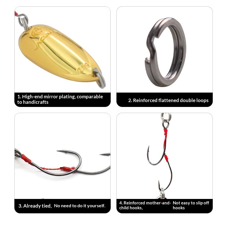 Lexin Stainless Steel Smooth Holographic Cicada Double Hook Micro Lure Spinnerbait for Trout Artificial Hard Bait Vibrating – Hard Lure – view 4
