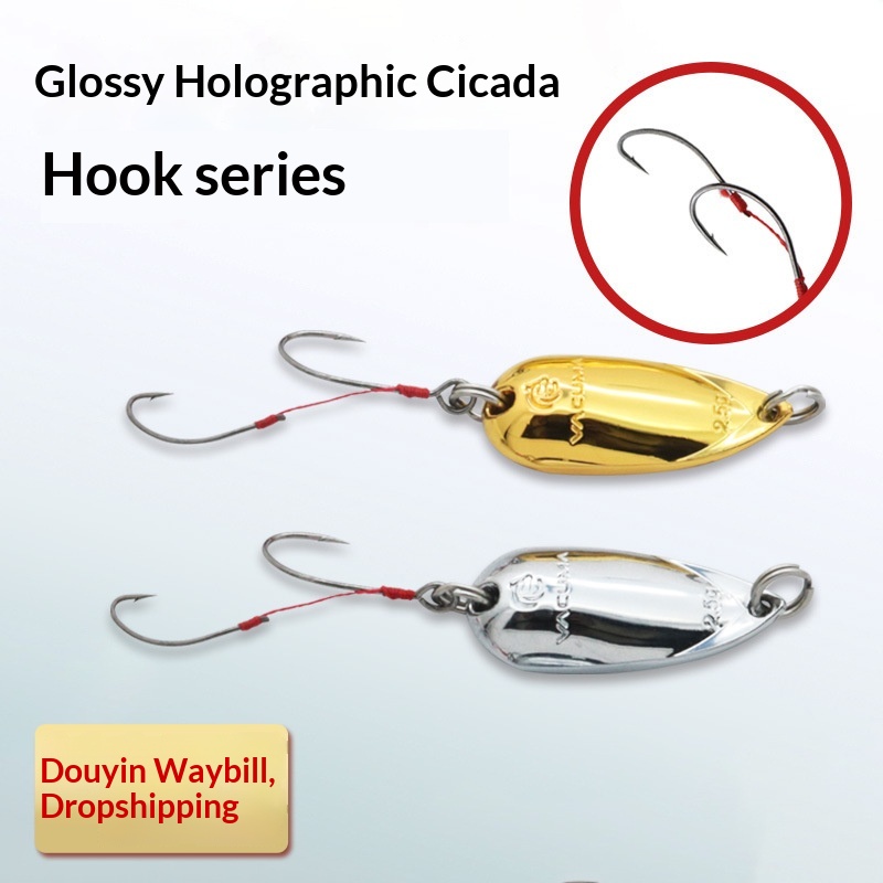 Lexin Stainless Steel Smooth Holographic Cicada Double Hook Micro Lure Spinnerbait for Trout Artificial Hard Bait Vibrating – Hard Lure – view 5