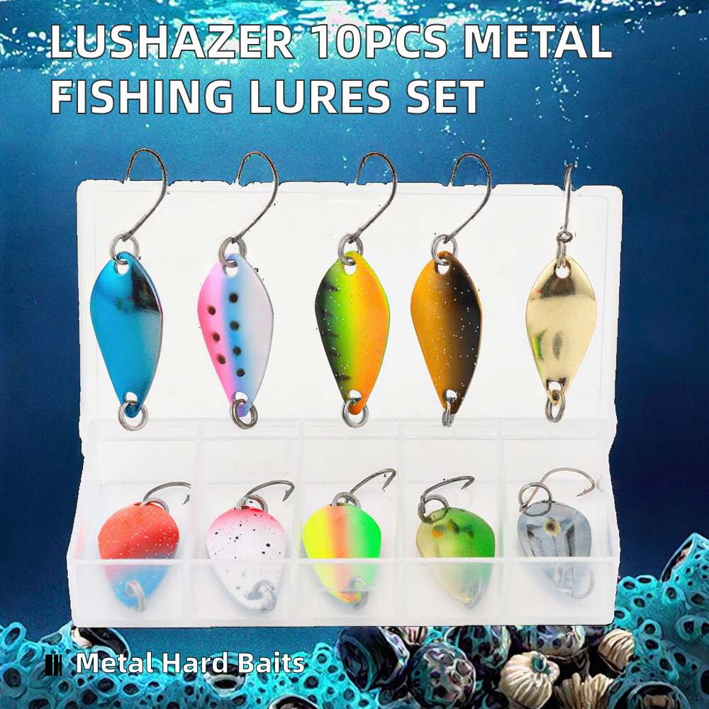 LUSHAZER 10pcs/lot Fishing Lure Spoon Set 5g Metal Hard Baits Wobblers Artificial Bait for Zander Pike Trout – Spoon & Spinner – view 2