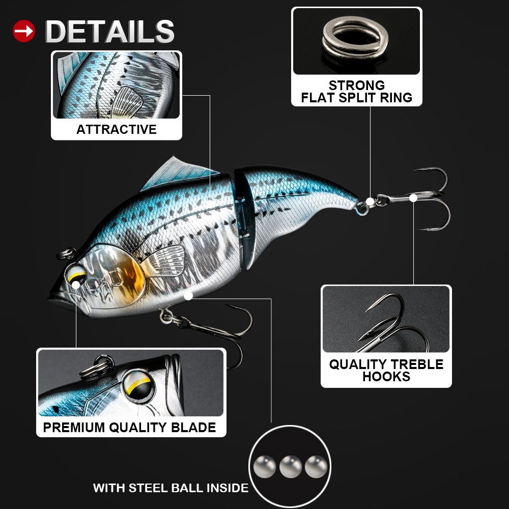 Cross-border for Stainless Steel Multi-section Fish 2-section Bionic Bait Luya Floating Water Sink Far Cast Mino – Hard Lure – view 2