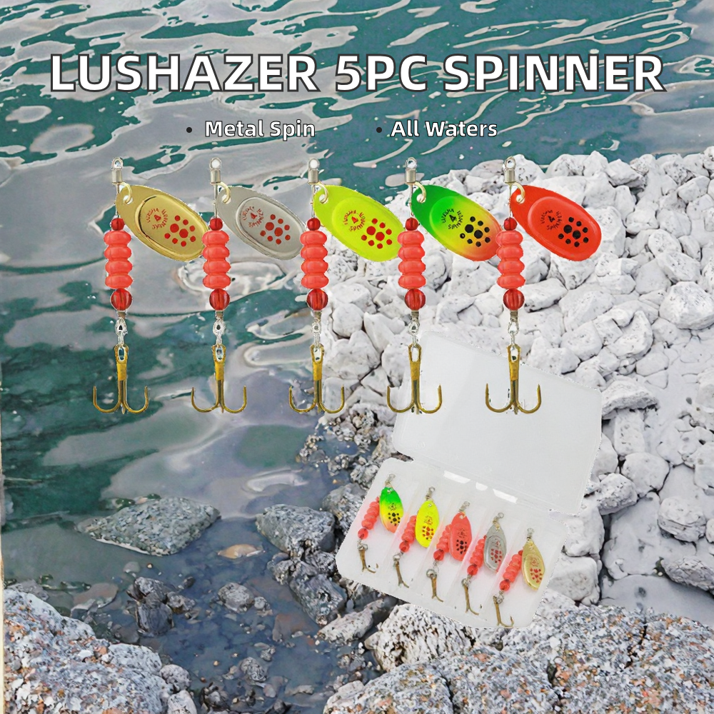 LUSHAZER 1pc/set Fishing Lure Kit 6g Spinner Bait Metal Trout Bass Salmon Pike Catfish Freshwater Saltwater Midwater Bottom – Spoon & Spinner – view 2