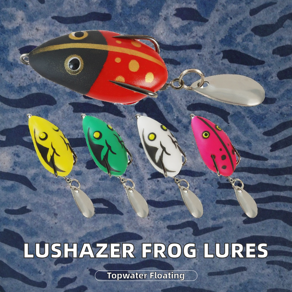 Luhsazer 5pcs/set Floating Frog Topwater Lure 40mm 4g Silicone Soft Bait Kit for Bass Carp & Snakehead with Hooks – Soft Lure – view 2
