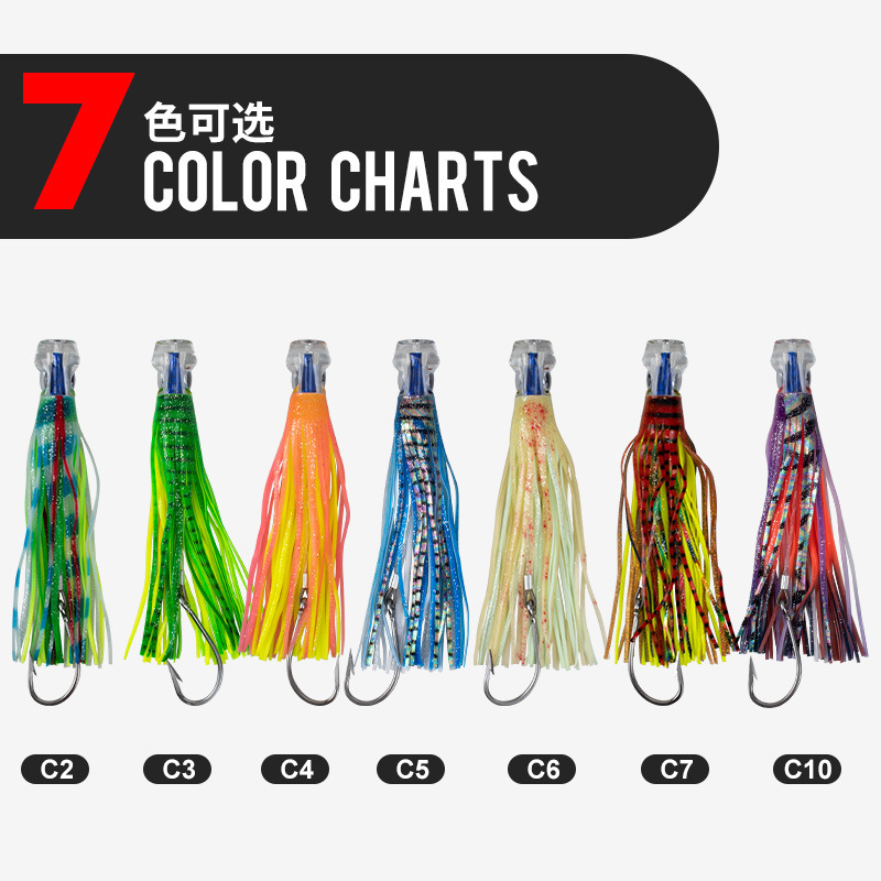 New 23cm 9" 110g Plastic Soft Squid Skirt Snapper Mackerel Lake Trolling Soft Tuna Lure Fishing Lure Hook – Soft Lure – view 3
