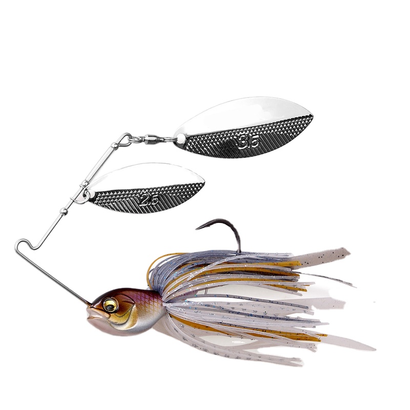 New 18g 8Colors 120mm Sinking Buzz Bait Bass Big Mouth Swimbait Chatterbait SV-3 Double Willow Spinnerbait for Saltwater Fish – Spoon & Spinner – view 3