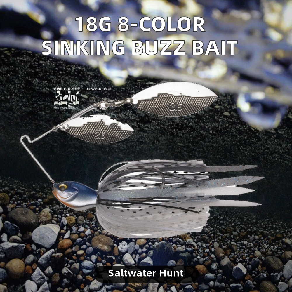 New 18g 8Colors 120mm Sinking Buzz Bait Bass Big Mouth Swimbait Chatterbait SV-3 Double Willow Spinnerbait for Saltwater Fish – Spoon & Spinner – view 4