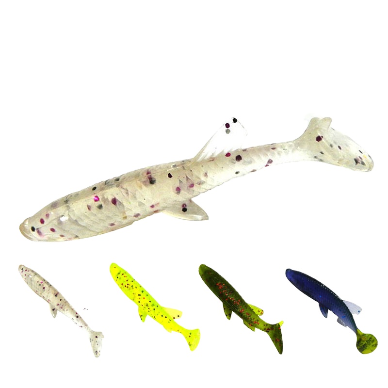 Wholesale SO013 7cm 5.5g 4pcs/bag Artificial Soft ABS Topwater Baits with T-Tail for Float & Sea Fishing – Soft Lure – view 1