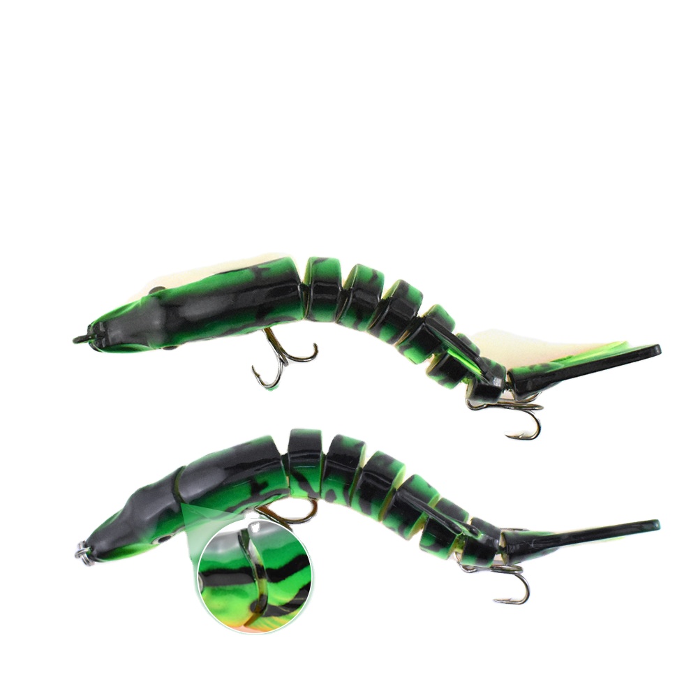 Eight Section Pike Barracuda 130mm Long-Cast Sinking Bait Lure ABS Bass Fishing Gear Hard Printed with Hooks Freshwater – Hard Lure – view 2