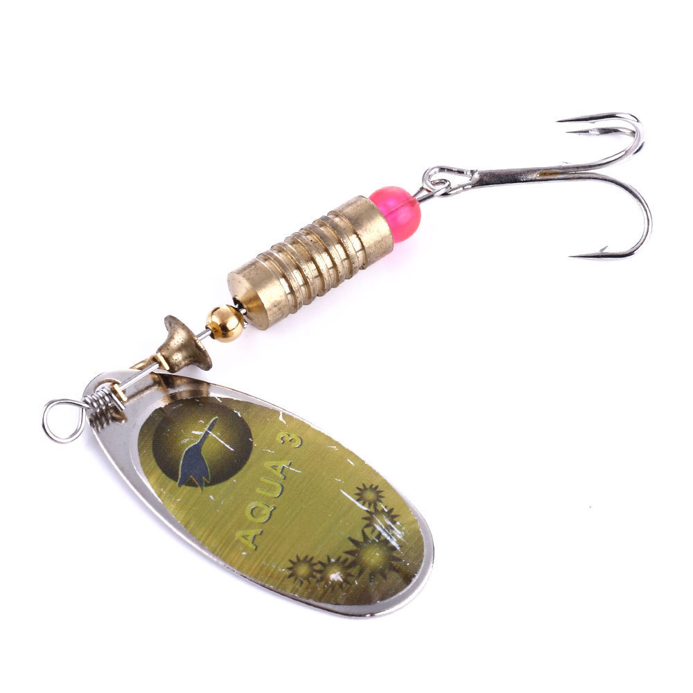 Wholesale SP053 6.8cm 7.4g Artificial Metal Spinner Baits Spoon Fishing Lures with Feather Hook for Saltwater & Fly Fishing – Spoon & Spinner – view 3