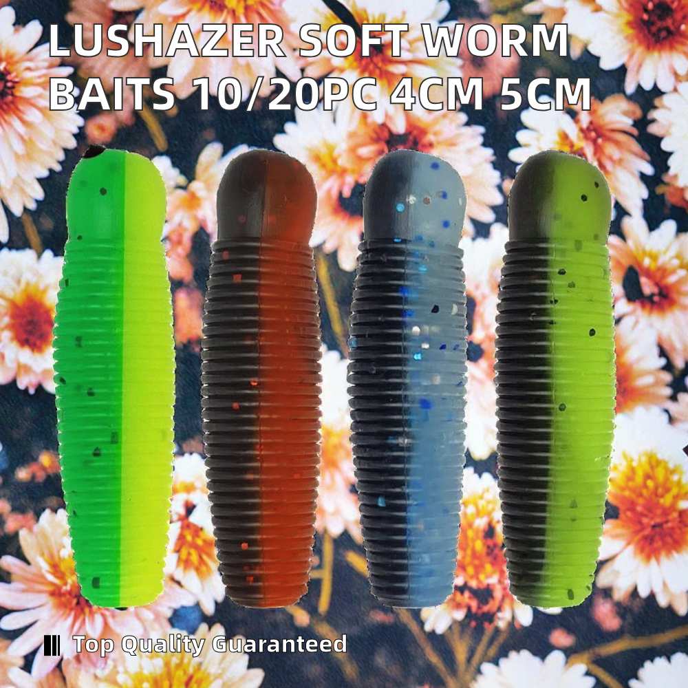 LUSHAZER 1pc Soft Stick Baits PVC Worm 4cm 5cm Fishing Bait Bass Pike Carp Thunder Fish Artificial Lures Without Hooks – Soft Lure – view 3