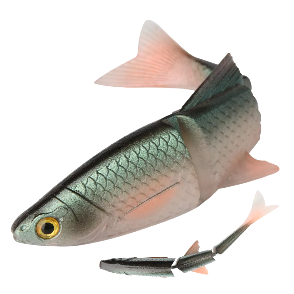 Spinpoler Pike Swimbait Shad Soft Jerk Minnow Midwater Bait PVC Material Segmented Body 3 Joints Forked Tail No Hooks – Soft Lure – view 1