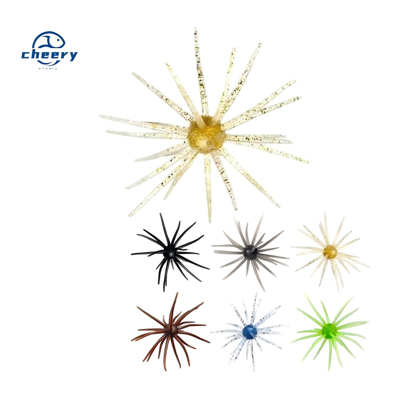 CHEERY Factory New Soft Bait Bionic Sea Urchin Stainless Steel Luya Fine Packaging Bass Mandarin Fish Black Pit Special Fake – Soft Lure – view 1