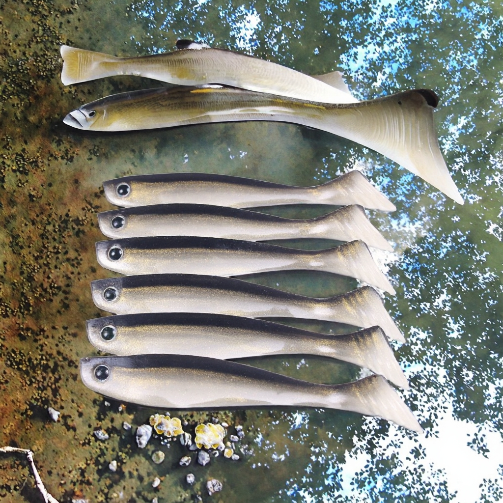 Silicone Soft Lure T-Tail Shad 10cm 35g Printed Fishing Bait Without Hooks for River Lake Stream Ocean Boat Fishing – Soft Lure – view 3