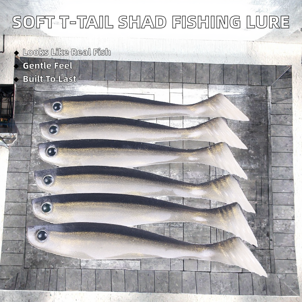 Silicone Soft Lure T-Tail Shad 10cm 35g Printed Fishing Bait Without Hooks for River Lake Stream Ocean Boat Fishing – Soft Lure – view 2