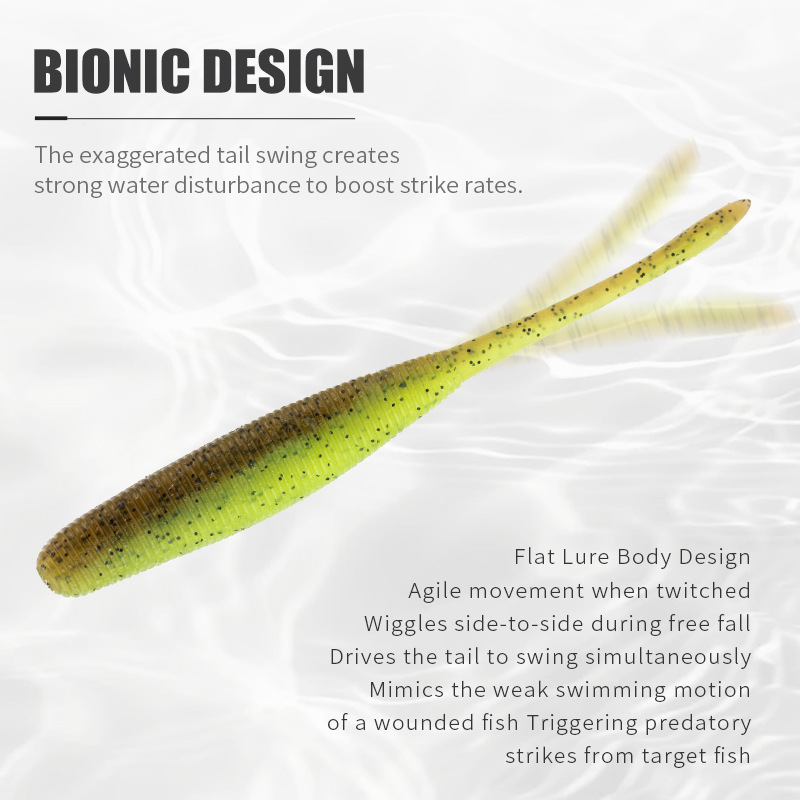Salted High Gravity Needle Tail Worm Soft Lure, Texas Weightless Rig for Bass and Culter – Worms & Grubs – view 5
