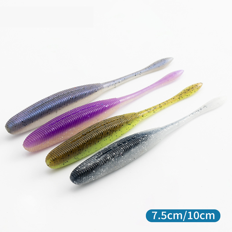 Salted High Gravity Needle Tail Worm Soft Lure, Texas Weightless Rig for Bass and Culter – Worms & Grubs – view 2