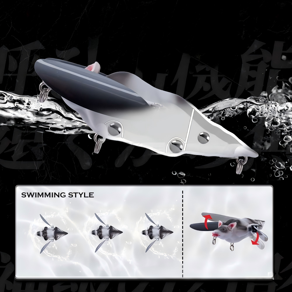 Bionic 3D Bat Fishing Lure, Floating Design, 95mm 28g, Sound Wobbling Action, Treble Hook, for Bass Pike – Hard Lure – view 2