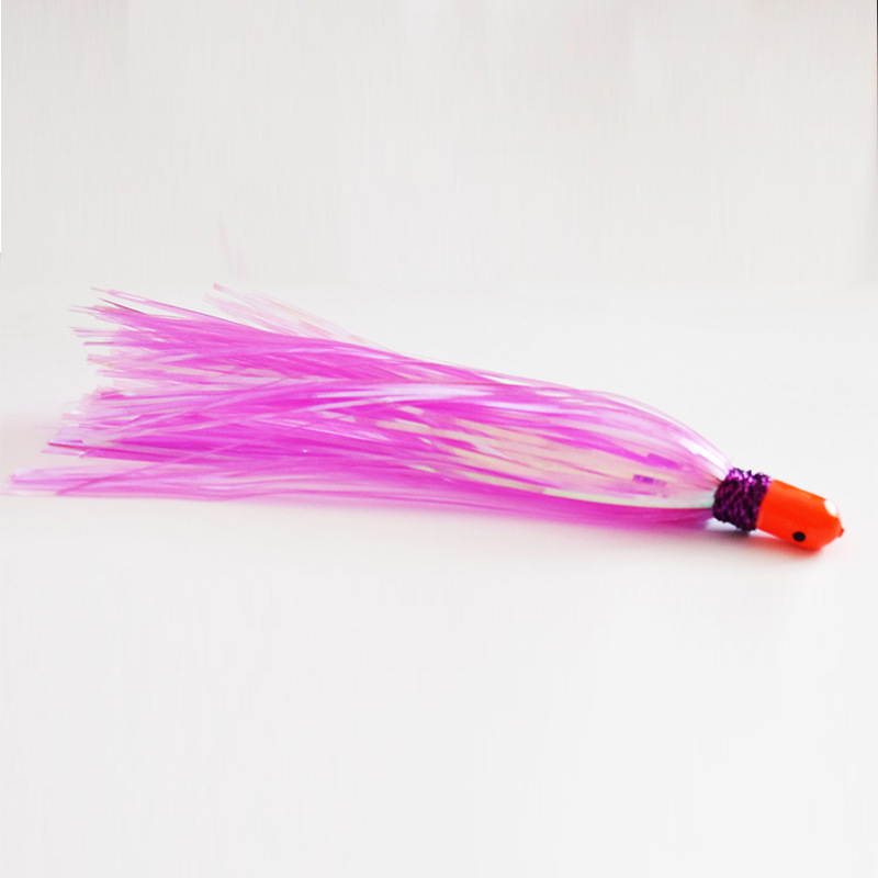 SUPERIORFISHING 5pc 12cm Lead Head Flash Teaser Big Hole Head Artificial Soft Bait Polyester Mylar Tinsel Fishing Saltwater Fish – Soft Lure – view 3