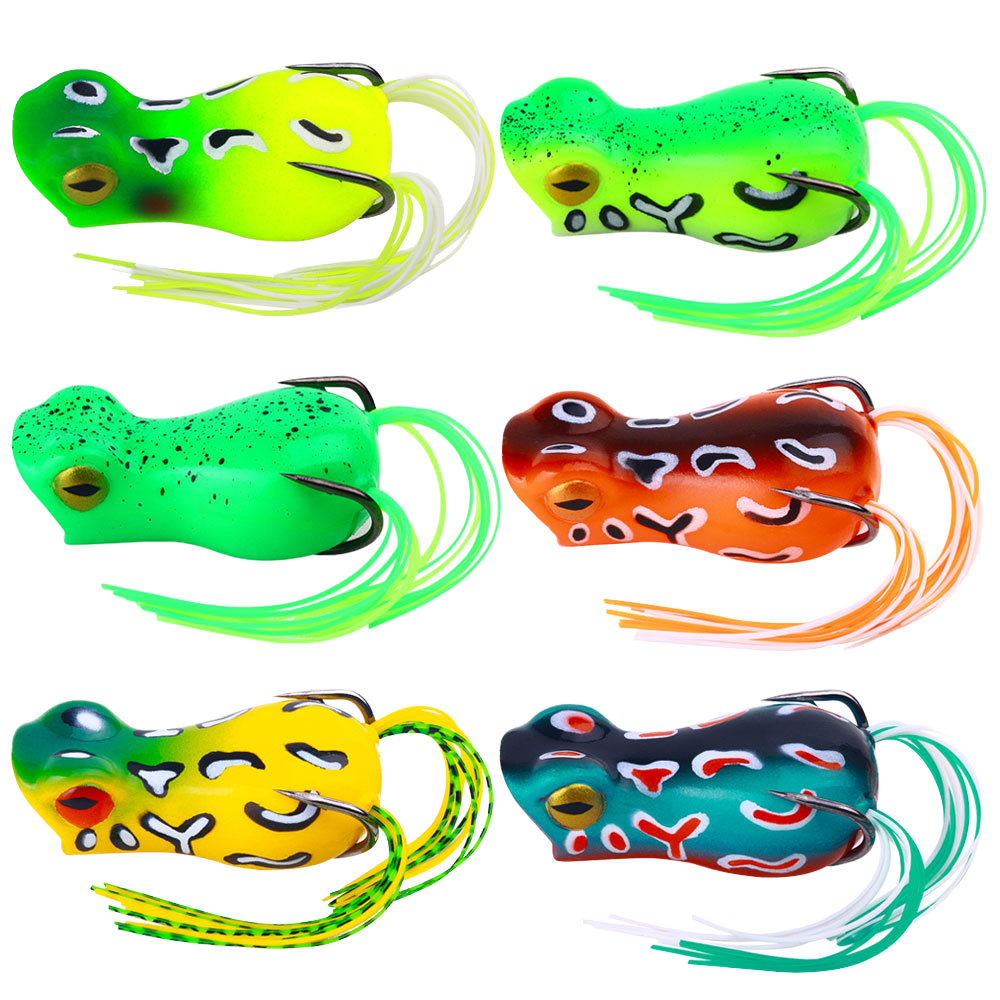 For FO022 5cm 11.4g Artificial Soft ABS Top Water Frog Lure with Long Skirt Tail for Saltwater Fishing – Frog – view 2