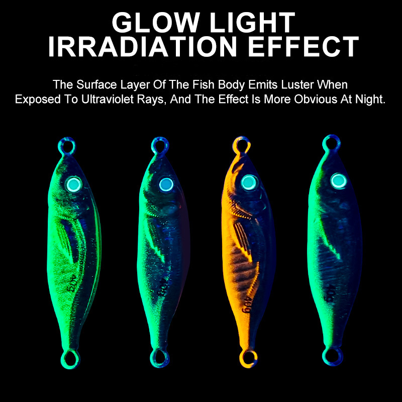 3D Printed S-Shape Luminous Metal Jig Long Cast Sea Fishing Lure for Mackerel Bass – Hard Lure – view 3