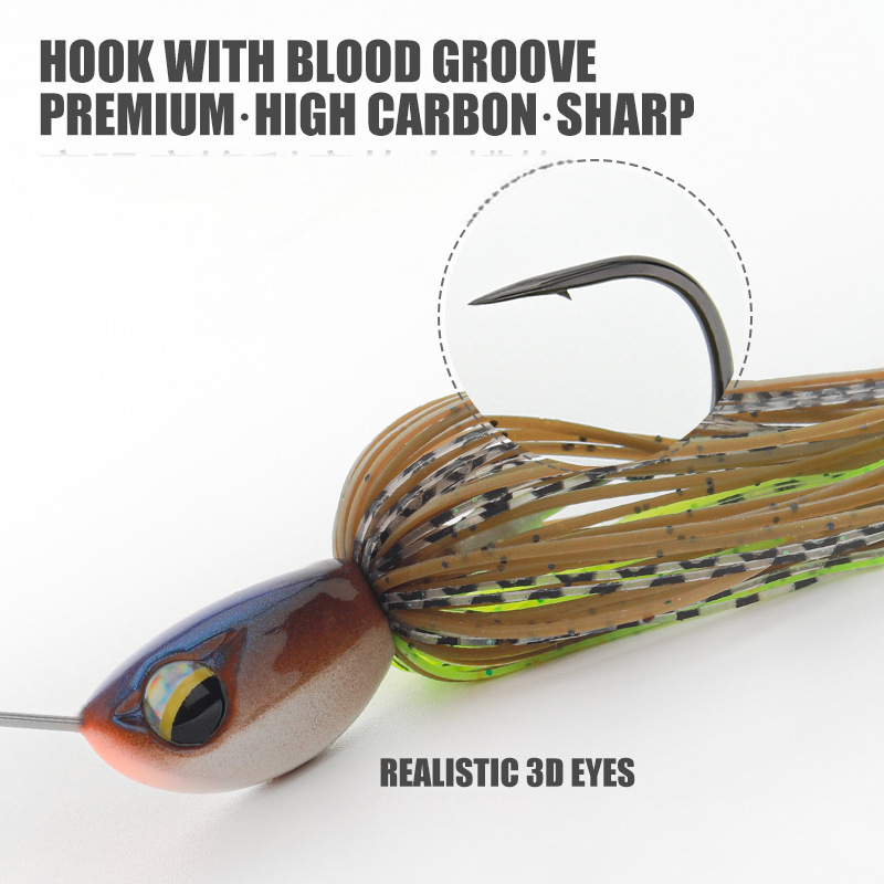 High-Speed Composite Spinnerbait Lure, 7g-14g, Buzz Bait for Bass Fishing – Spoon & Spinner – view 2