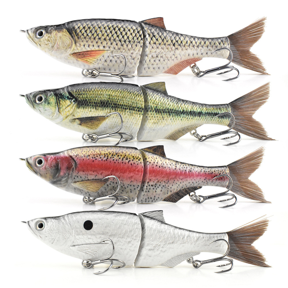 Sea Fishing Saltwater Fish Lifelike 3D Carved Fish Scales Surface Simulation Bionic Artificial Hard Bait Lure Brown Plastic Tail – Hard Lure – view 1