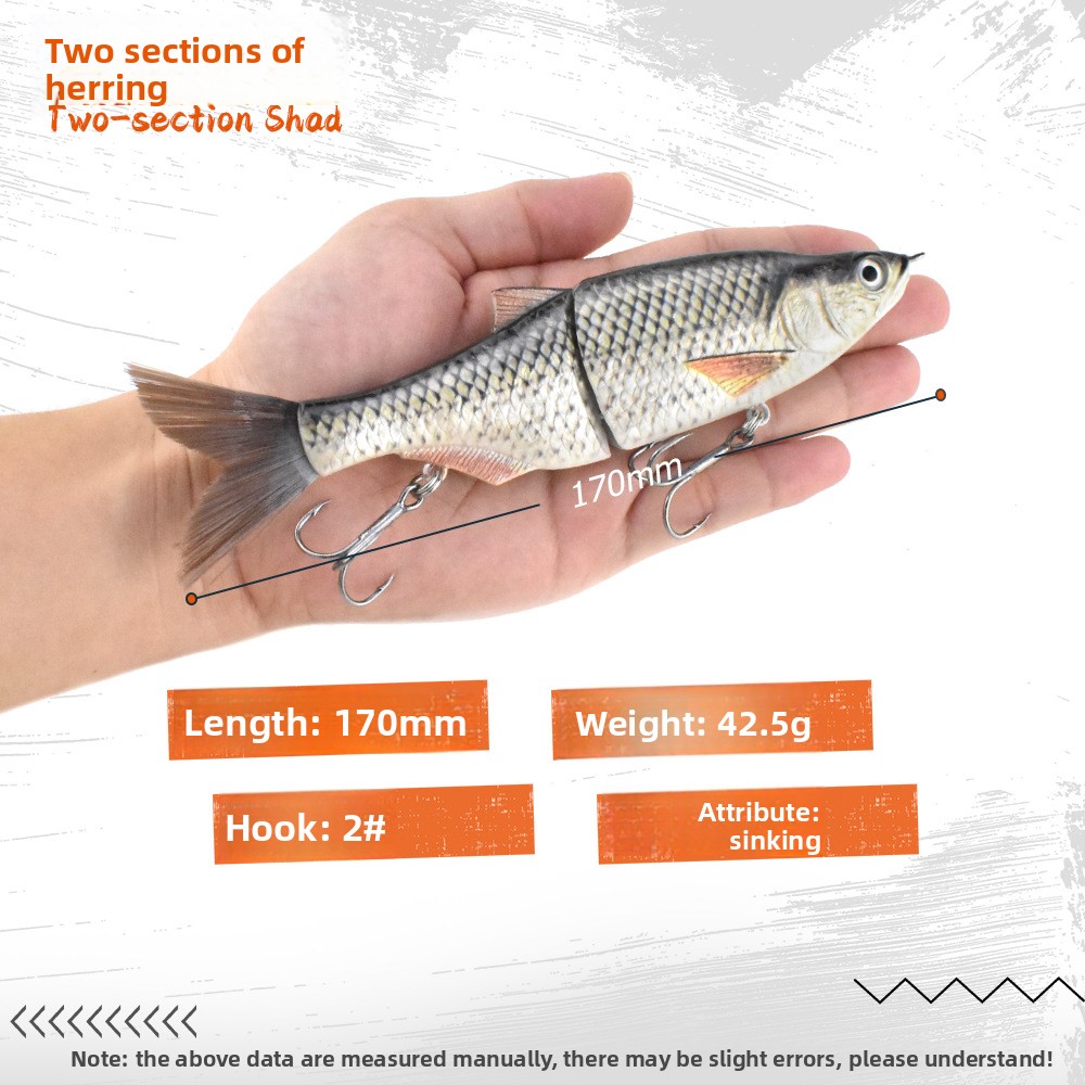 Sea Fishing Saltwater Fish Lifelike 3D Carved Fish Scales Surface Simulation Bionic Artificial Hard Bait Lure Brown Plastic Tail – Hard Lure – view 2